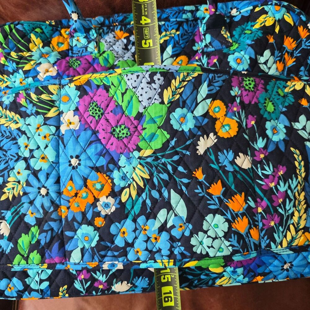 Vera Bradley Midnight Blue Floral Weekender Carry‑On Bag with Trolley Sleeve - Picture 5 of 16
